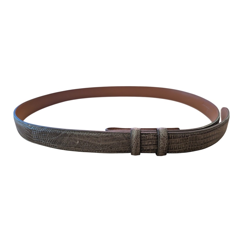 Pat Areias Genuine Lizard Skin Belt Strap Size 38 Made in USA Leather Western